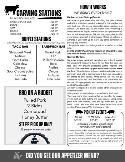 Burnt Ends BBQ Catering Menu